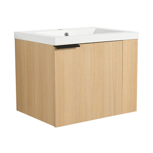 English Elm 24" Bathroom Vanity Sink Combo - Modern Oak Cabinet Set With Ample Storage & Soft-Close Doors W1972P204941