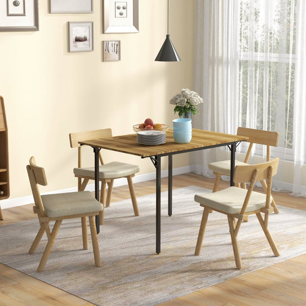 English Elm Homcom Industrial Drop Leaf Dining Table Walnut Finish Seats Four Small Spaces W2225P229203