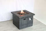 English Elm Fiber Reinforced Concrete Propane/Natural Gas Fire Pit Table