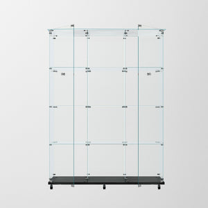 English Elm Tempered Glass Display Cabinet With Bluetooth Led Lights - Stylish Storage For Home Or Office Use W3155S00013-GIGA