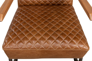 Sarreid Beverly Hills Chair - Luxurious Cuba Brown Top Grain Leather With Elegant Bronze Metal Accents Brown  28890