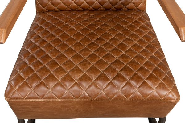 Sarreid Beverly Hills Chair - Luxurious Cuba Brown Top Grain Leather With Elegant Bronze Metal Accents Brown  28890