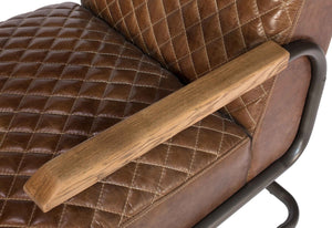 Sarreid Beverly Hills Chair - Luxurious Cuba Brown Top Grain Leather With Elegant Bronze Metal Accents Brown  28890