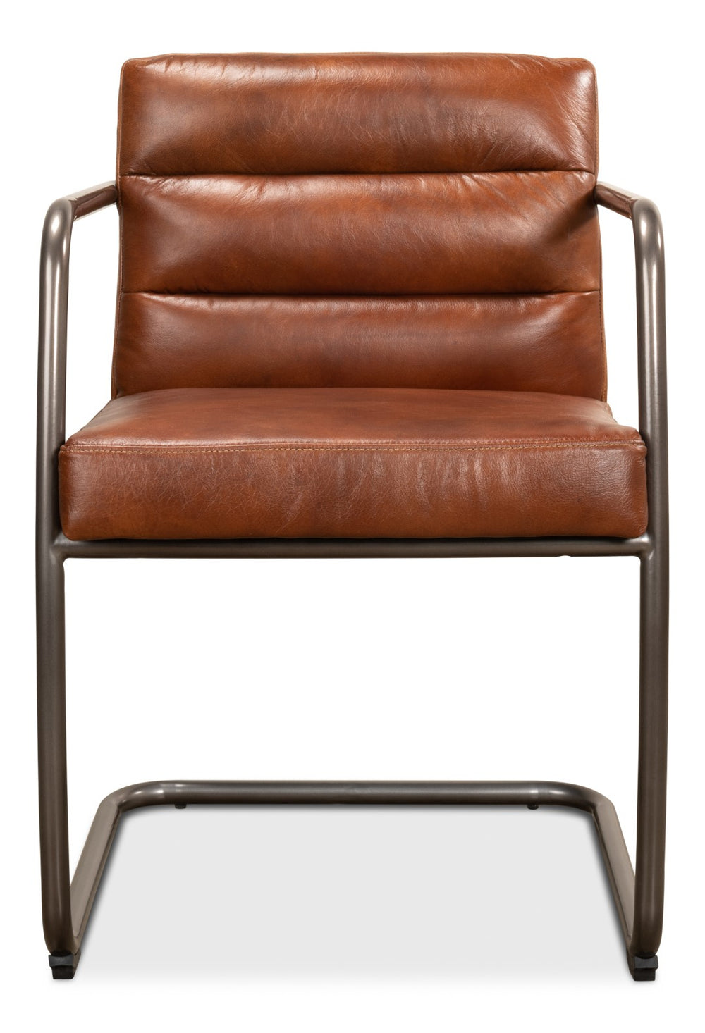 Sarreid Director's Chair - Luxurious Brown Leather With Aged Metal Frame For Stylish Comfort & Durability Brown  28893