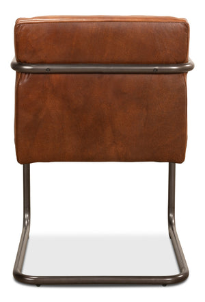 Sarreid Director's Chair - Luxurious Brown Leather With Aged Metal Frame For Stylish Comfort & Durability Brown  28893