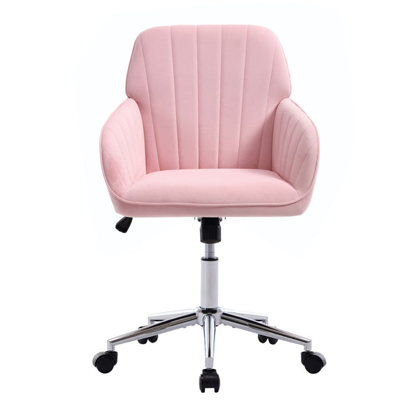 English Elm Ty Velvet Swivel Chair – Ergonomic Office Seating With Plush Memory Foam, Stylish Baby-Pink Design W2311P295812-GIGA