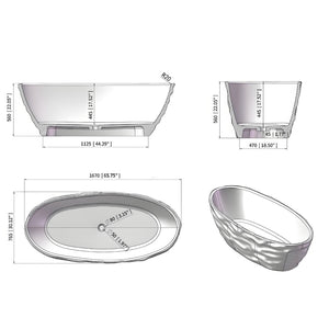 English Elm 67 Inch Freestanding Resin Soaking Tub Stone-like Finish Spa Bathroom Centerpiece W3034P324292