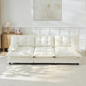 English Elm 107" Modular Cloud Sectional Sofa Deep Seat Chenille Couch for Living Room W714S01677