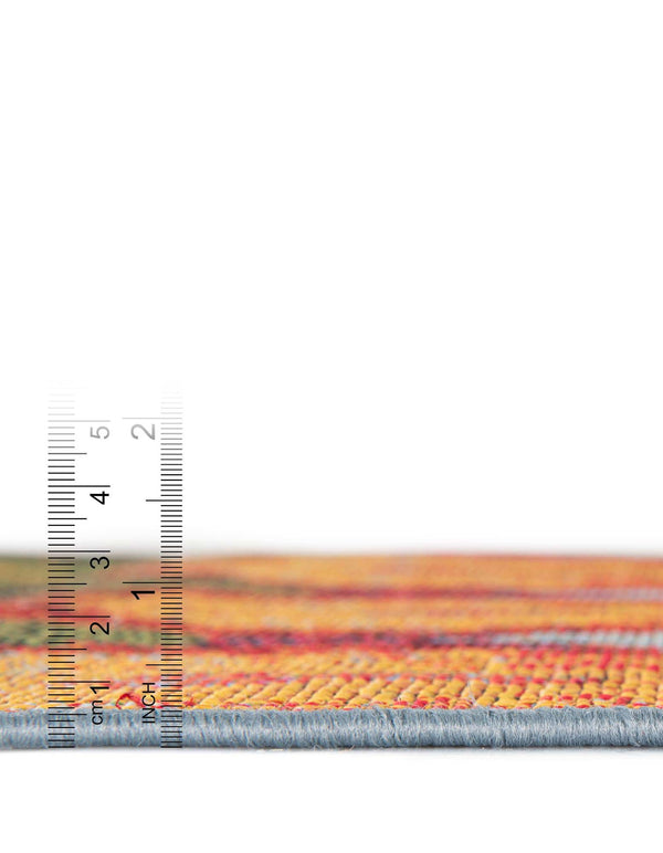 Unique Loom Outdoor Modern Ikat Machine Made Ikat Rug Multi, Burgundy/Gold/Green/Navy Blue/Orange/Red/Olive 5' 3" x 8' 0"