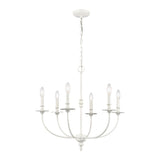 Hartford 25'' Wide 6-Light Chandelier - Farmhouse White 28902/6 Elk Lighting