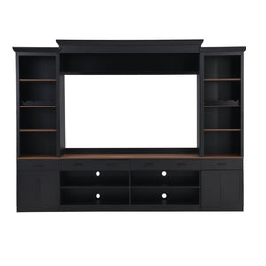 English Elm Tv Stand Media Wall Unit Walnut Two Tone Farmhouse Mid Century Storage Cabinet N721P249240B