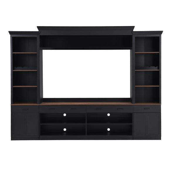 English Elm Tv Stand Media Wall Unit Walnut Two Tone Farmhouse Mid Century Storage Cabinet N721P249240B