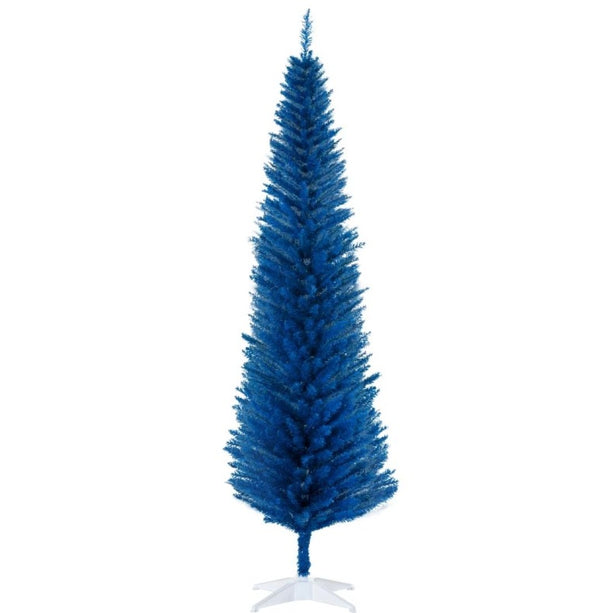 English Elm Snow Flocked Pink Pencil Artificial Christmas Tree for Entryway or Bedroom Corner T3971P414625