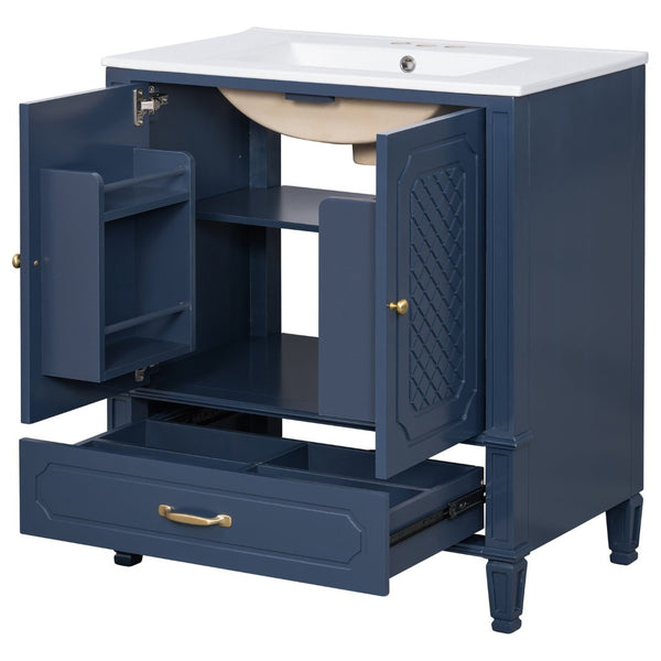 English Elm [video] 60 Inch Dual Sink Bathroom Vanity Set Acacia Wood Vintage Farmhouse Style N759S313313C