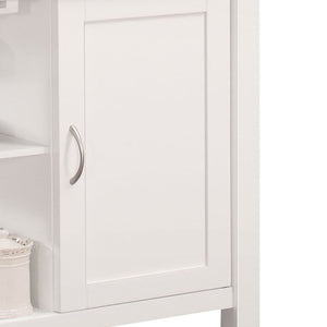 English Elm Ottawa Black Wooden Top Kitchen Cart with White Finish, Stemware Rack, Towel Bar, Locking Casters B2726P272329