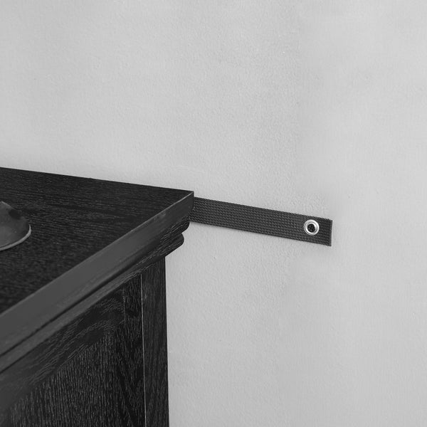 English Elm Modern 5 Drawers Dresser with Smooth Glide Drawers, Stylish Metal Handles & Unique Stable Feet Organizer for Bedroom and Living Room Storage (45.87"L x 20.08"W x 11.03"H) Black W2275P149804