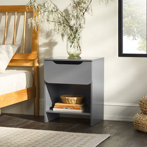 Domm Modern Scandinavian Nightstand with Open Cubby, Sleek Design & Quick 30-Minute Assembly