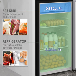 English Elm Homcom Compact Upright Freezer 1.1 Cu Ft with Adjustable Thermostat for Dorm or Office W2225P200921