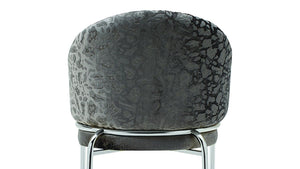 English Elm Onyx Velvet & Chenille Accent Chair Dark Gray | Luxury Comfort, Metal Frame, Modern Statement Piece B009P332655