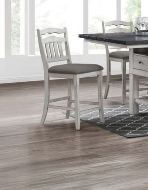 English Elm Antique Counter Height 7pc Dining Set with 18" Leaf, Built-In Wine Storage, Distressed Vintage Charm B011S01888