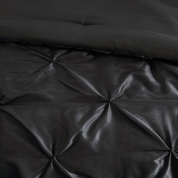 English Elm 7-piece Cal King Tufted Pleated Comforter Set with Embroidered Decorative Pillows Included B035P463178