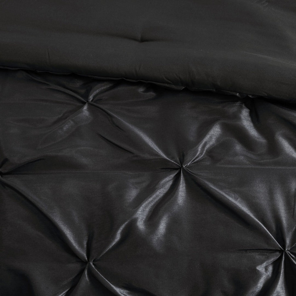 English Elm 7-piece Queen Tufted Pleated Comforter Set with Shams Bed Skirt Decorative Pillows B035P463176