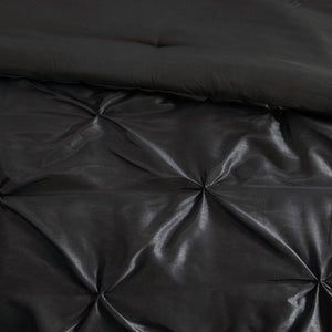 English Elm 7-piece King Pleated Tufted Comforter Set with Shams Bed Skirt Decorative Pillows B035P463177