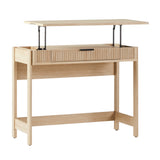 Holmes Modern Lift Top Standing Desk with Reeded Drawer Coastal Oak WEHOL42OS2CO0 Walker Edison