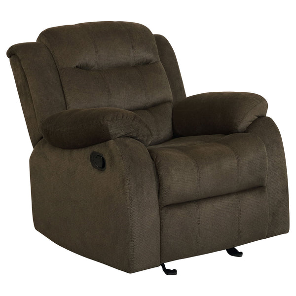 English Elm Cadenza Olive Brown Upholstered Glider Recliner with Padded Arms, Smooth Glide, Cozy Earthy Elegance B062P331085
