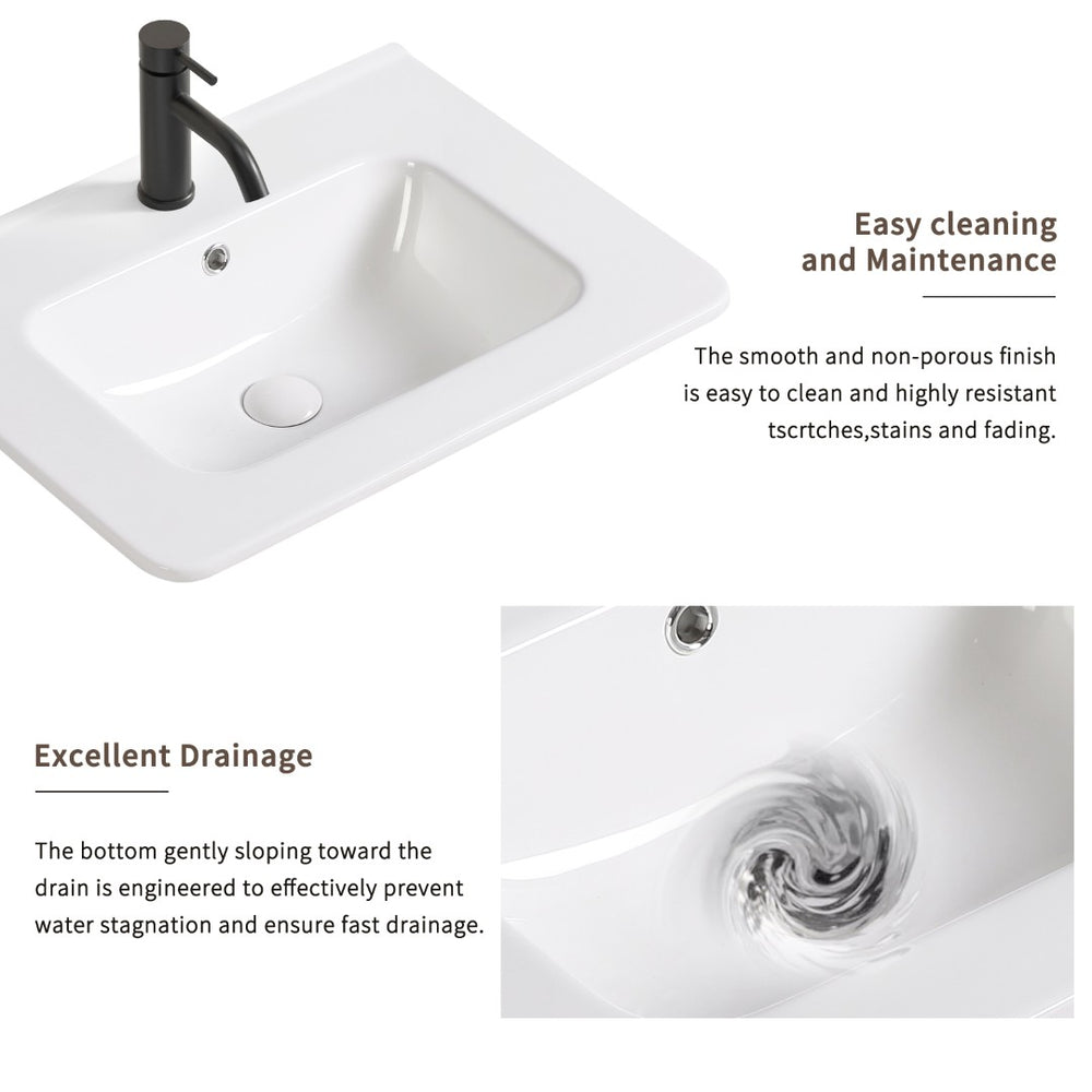 English Elm Bathroom Ceramic Vessel Sink Glossy White Oval Basin with Overflow for Modern Vanity W3402P362880