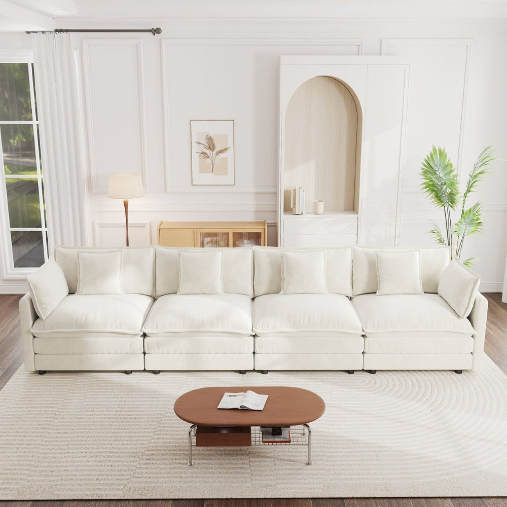 English Elm Free Combination Modular Sectional Sofa Chenille Upholstered 4 Seat Living Room W714S00562