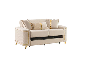 English Elm Lisa Contemporary Loveseat Birch Frame Pocket Coil Cushions and Steel Legs for Modern Living B009S02244