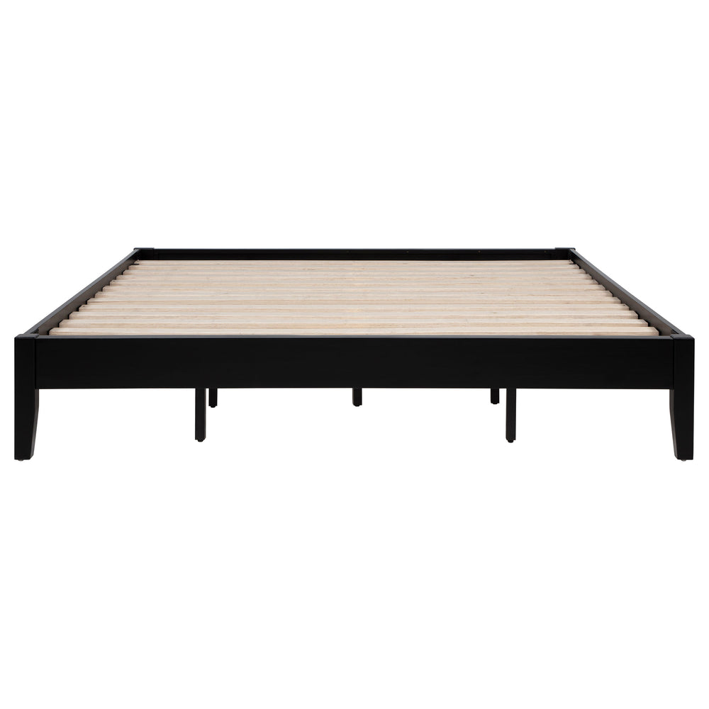 English Elm Spivey Black Universal Platform Bed — Low-Profile California King Frame, Solid/Slatted Support, Modern Elegance B062S00860