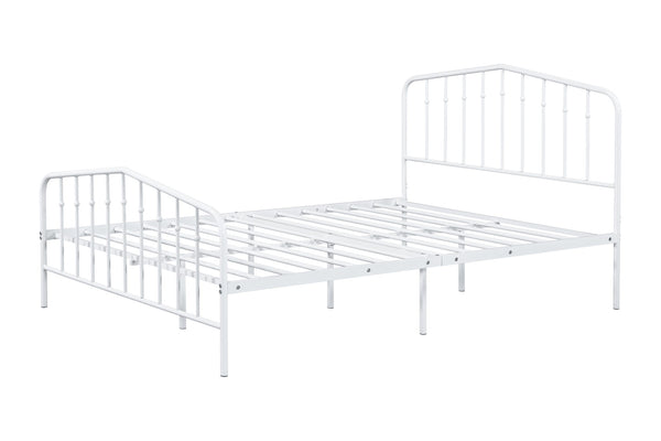English Elm Contemporary Full-Size Metal Bed Frame with Minimalist Design, Lightweight, Foundation-Free Ease White 27 L x 58 W x 5 H B2741P364406