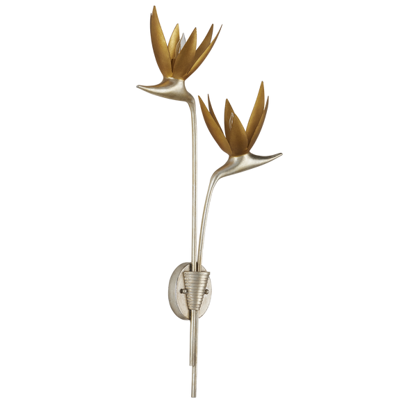 Paradiso Gold & Silver Wall Sconce - Nature-Inspired Design, Contemporary Finish, Indoor Lighting Decor