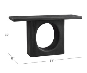 Basset Mirror Compass Console Table - Rustic Modern Design In Black Mango Wood With Distressed Finish Charm Black Solid Wood 2899-400b-t