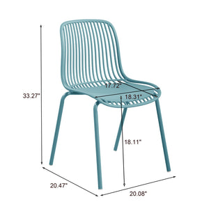 English Elm Eldred Outdoor Stackable Dining Chairs Set of 2 Uv Resistant Patio Seating Sky Blue N776P390471B
