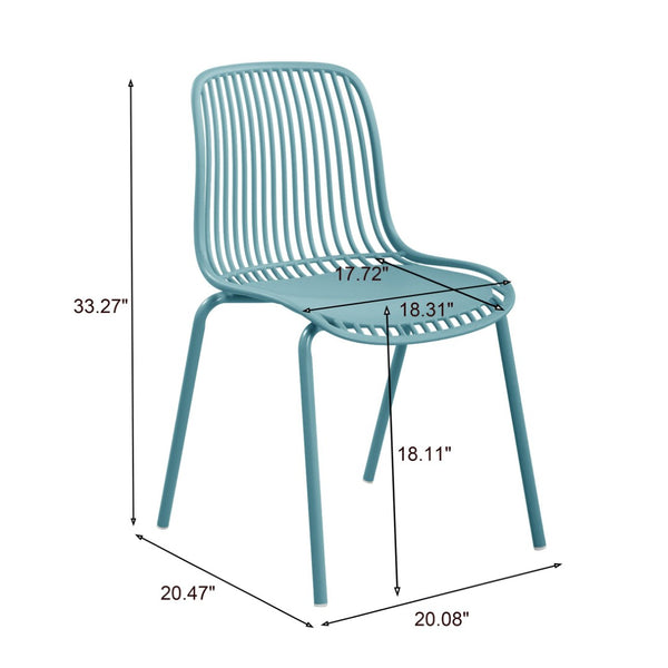 English Elm Eldred Outdoor Stackable Dining Chairs Set of 2 Uv Resistant Patio Seating Sky Blue N776P390471B
