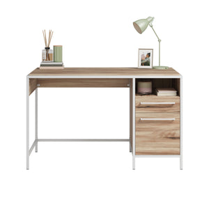 English Elm Desk, Stylish Brown Finish Desk For Home Office - Compact Design With Storage & Ample Workspace B356P367964
