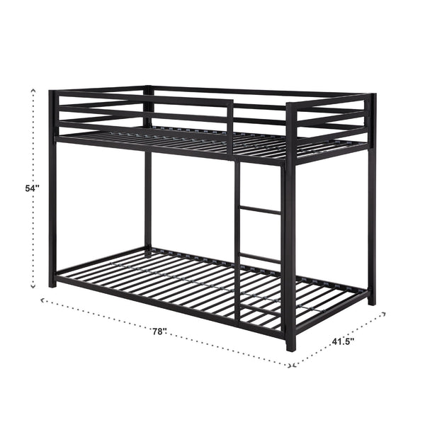Iron Bunk Bed with Safety Guard Rails for Kids and Teens Shared Bedrooms