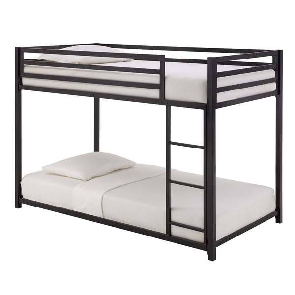 Iron Bunk Bed with Safety Guard Rails for Kids and Teens Shared Bedrooms