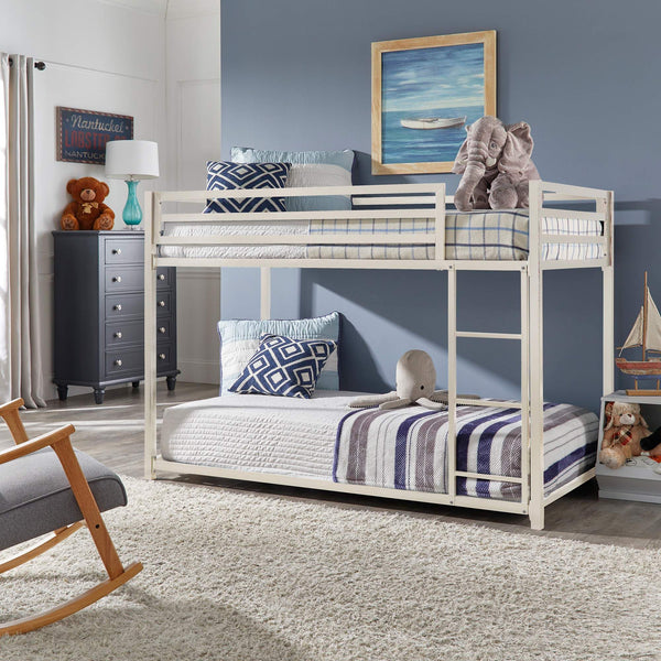 Iron Bunk Bed with Safety Guard Rails for Kids and Teens Shared Bedrooms