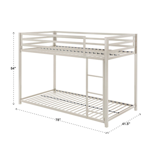 Iron Bunk Bed with Safety Guard Rails for Kids and Teens Shared Bedrooms