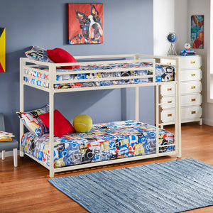 Iron Bunk Bed with Safety Guard Rails for Kids and Teens Shared Bedrooms