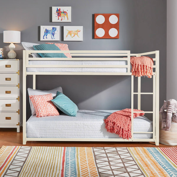 Iron Bunk Bed with Safety Guard Rails for Kids and Teens Shared Bedrooms
