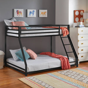 Iron Bunk Bed with Safety Guard Rails for Kids and Teens Shared Bedrooms