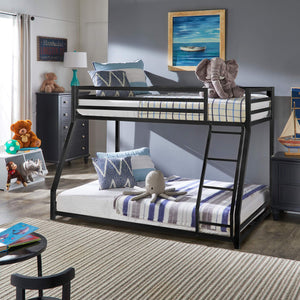 Iron Bunk Bed with Safety Guard Rails for Kids and Teens Shared Bedrooms