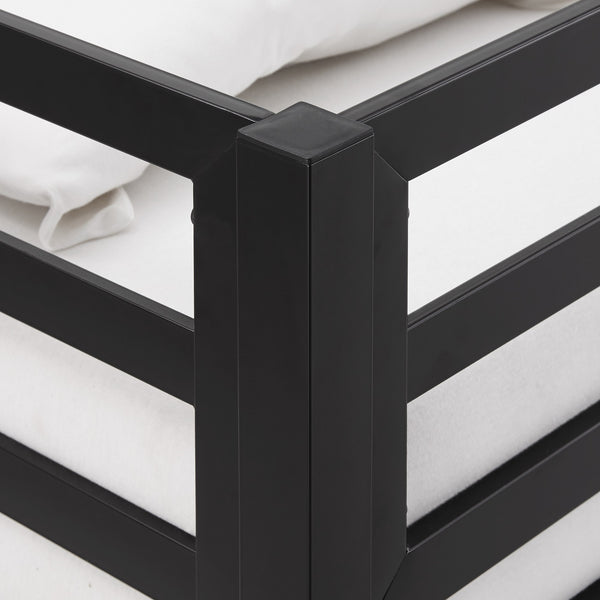 Iron Bunk Bed with Safety Guard Rails for Kids and Teens Shared Bedrooms