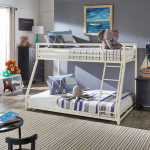 Iron Bunk Bed with Safety Guard Rails for Kids and Teens Shared Bedrooms