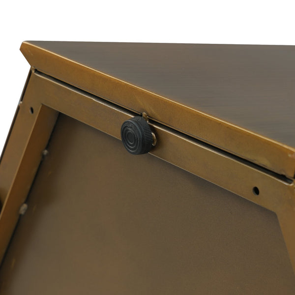 English Elm 53" Round Marble Dining Table with Sintered Stone Top and Iron Pedestal Base, Seating for 6, 400 lb Capacity Bronze,White W1535S00568